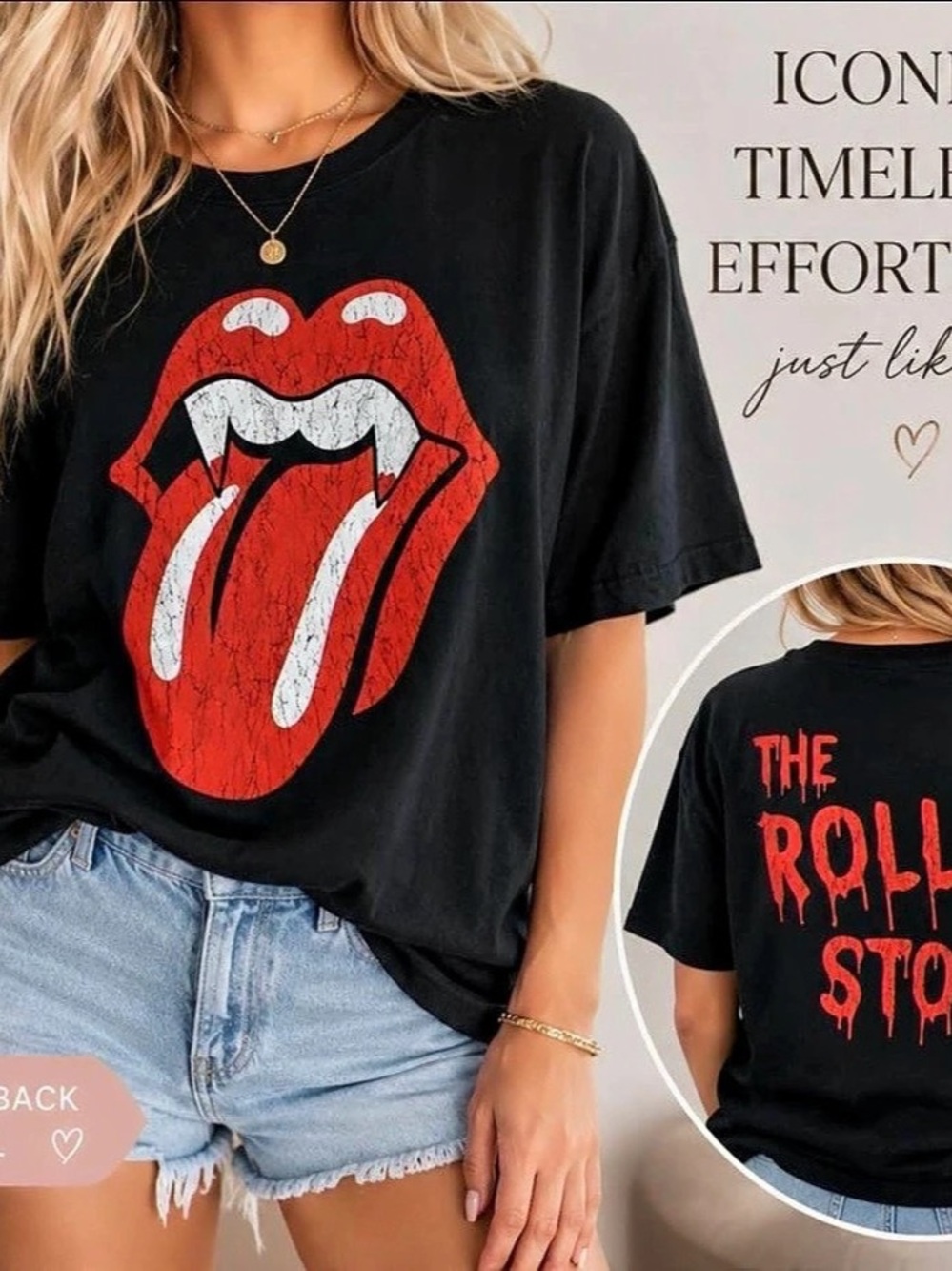 The Rolling Stones Vampire Tongue Graphic T-Shirt size XS, S or L, Brand NEW!